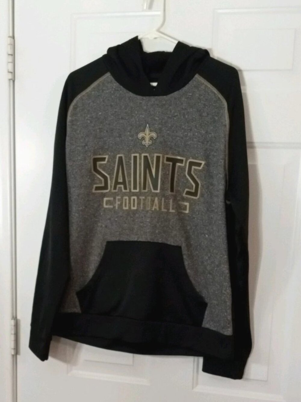 New Orleans Saints Black, Gray Hoodie Football Fleece Fanatics Mens Large